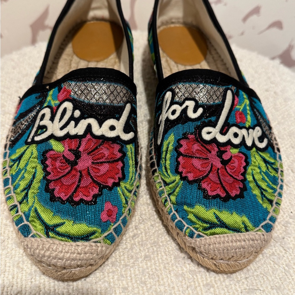 Gucci Blue and Pink Floral Espadrilles